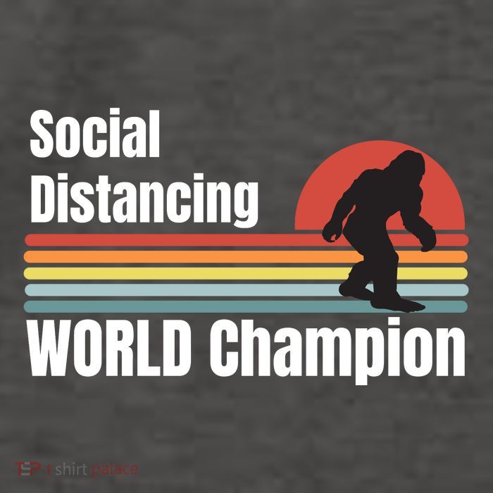 Bigfoot Social Distancing Champion, Funny Bigfoot Meme Vector Backpack