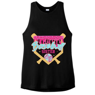 Baseball Sister Drip Ice Cream Baseball Game Day Ladies PosiCharge Tri-Blend Wicking Tank