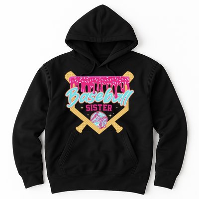 Baseball Sister Drip Ice Cream Baseball Game Day Hoodie