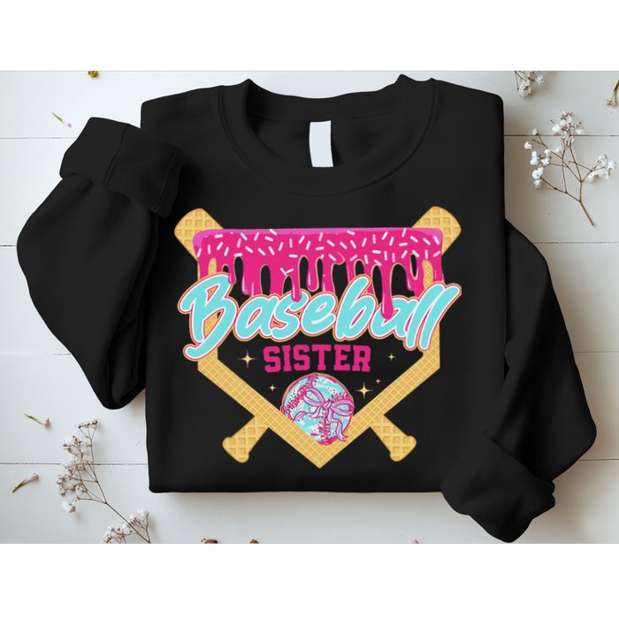 Baseball Sister Drip Ice Cream Baseball Game Day Sweatshirt