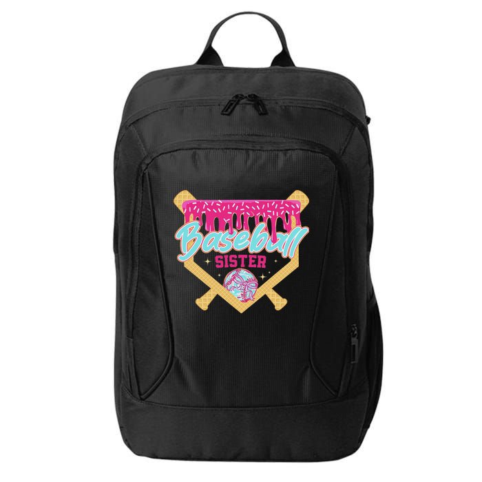 Baseball Sister Drip Ice Cream Baseball Game Day City Backpack