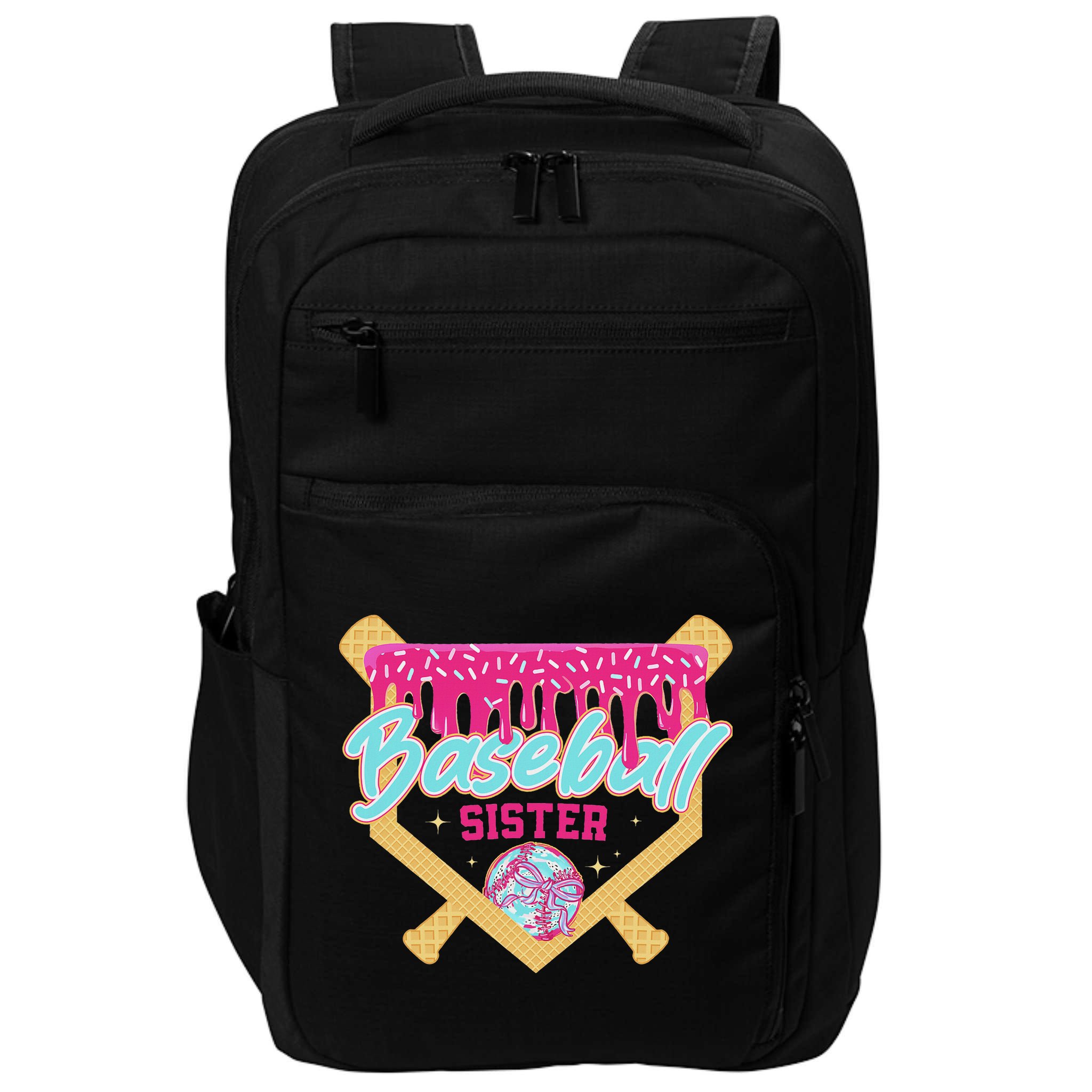 Baseball Sister Drip Ice Cream Baseball Game Day Impact Tech Backpack