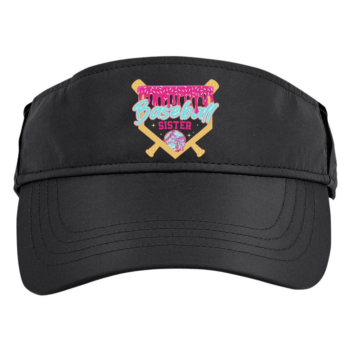 Baseball Sister Drip Ice Cream Baseball Game Day Adult Drive Performance Visor