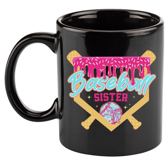 Baseball Sister Drip Ice Cream Baseball Game Day 11oz C Handle Ceramic Mug