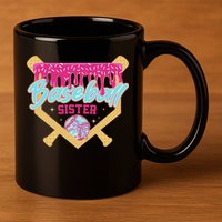 Baseball Sister Drip Ice Cream Baseball Game Day 11oz C Handle Ceramic Mug