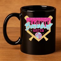 Baseball Sister Drip Ice Cream Baseball Game Day 11oz C Handle Ceramic Mug