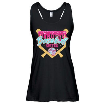 Baseball Sister Drip Ice Cream Baseball Game Day Ladies Essential Flowy Tank