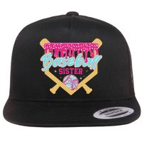 Baseball Sister Drip Ice Cream Baseball Game Day Flat Bill Trucker Hat