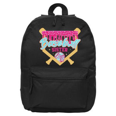 Baseball Sister Drip Ice Cream Baseball Game Day 16 in Basic Backpack