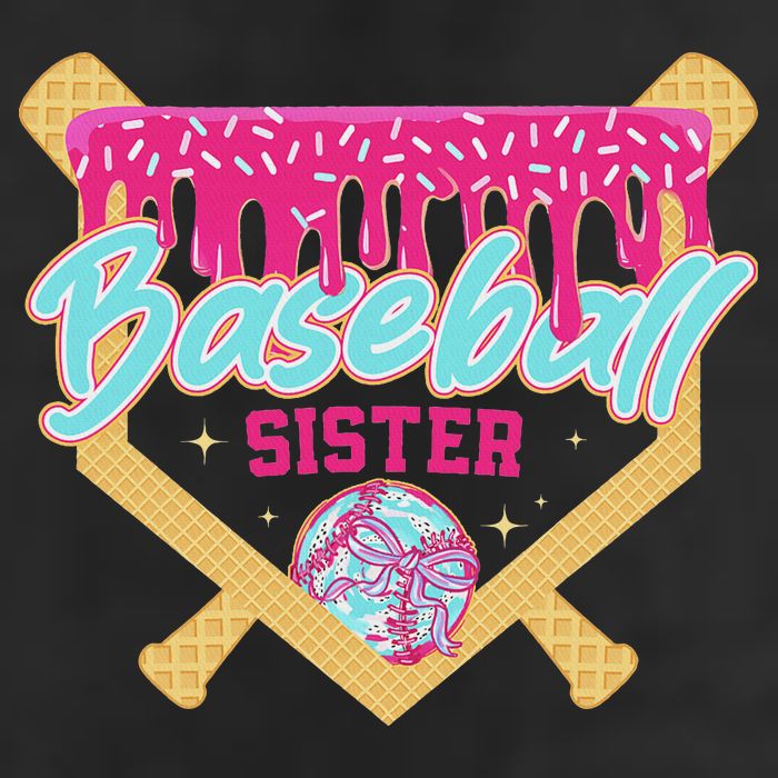 Baseball Sister Drip Ice Cream Baseball Game Day 25L Jumbo Tote