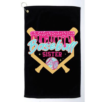 Baseball Sister Drip Ice Cream Baseball Game Day Golf Towel