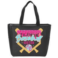 Baseball Sister Drip Ice Cream Baseball Game Day Zip Tote Bag