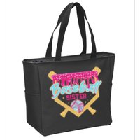 Baseball Sister Drip Ice Cream Baseball Game Day Zip Tote Bag