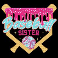 Baseball Sister Drip Ice Cream Baseball Game Day Zip Tote Bag