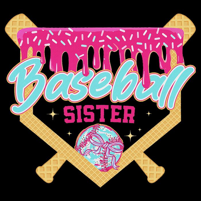 Baseball Sister Drip Ice Cream Baseball Game Day Zip Tote Bag