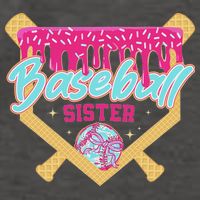 Baseball Sister Drip Ice Cream Baseball Game Day Vector Backpack