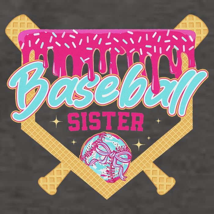 Baseball Sister Drip Ice Cream Baseball Game Day Vector Backpack