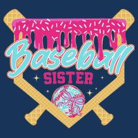 Baseball Sister Drip Ice Cream Baseball Game Day Infant Baby Jersey Bodysuit
