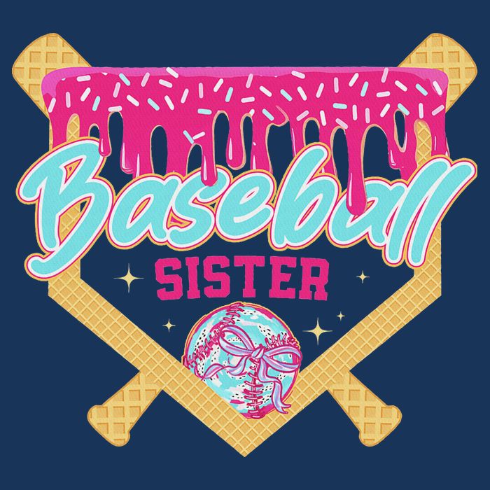 Baseball Sister Drip Ice Cream Baseball Game Day Infant Baby Jersey Bodysuit
