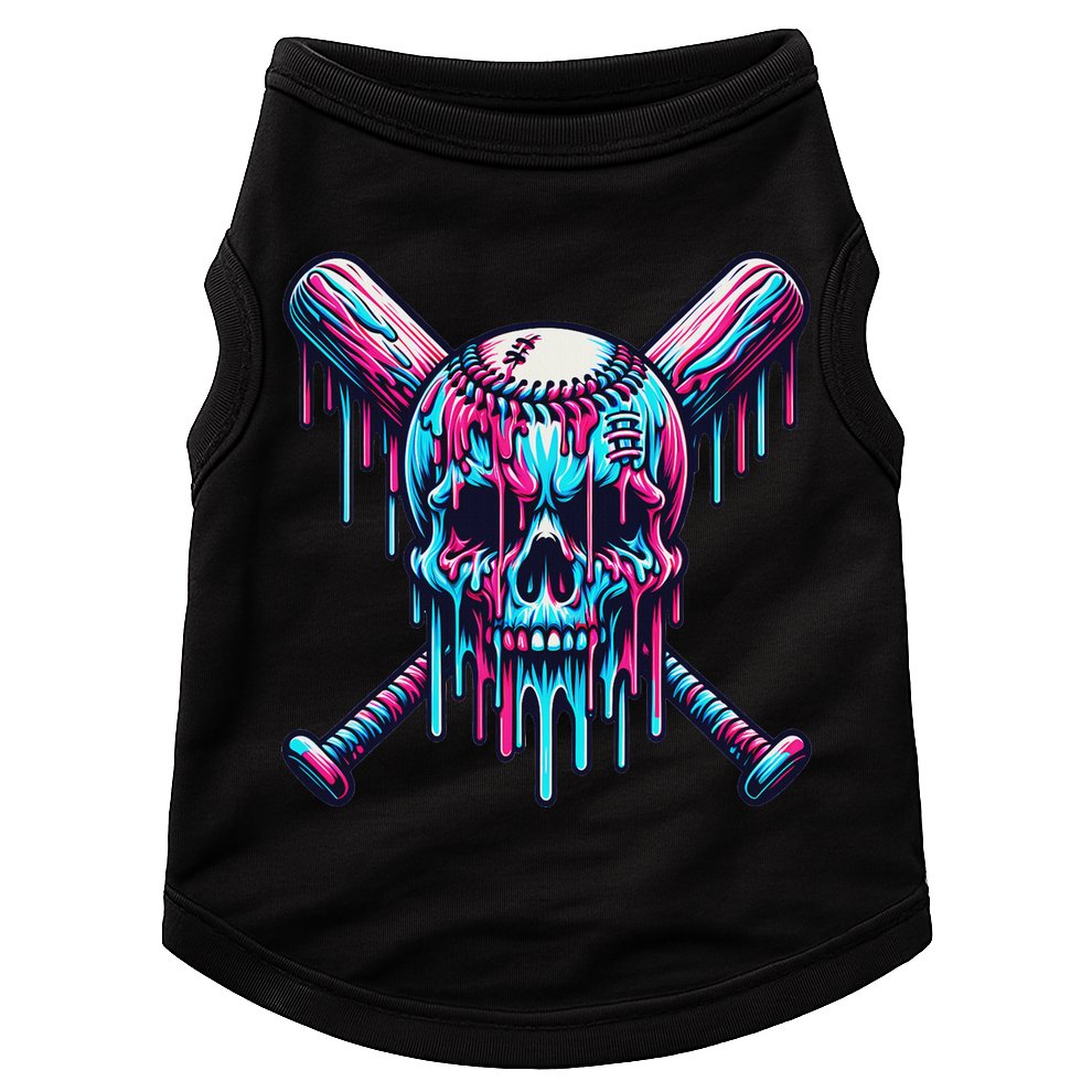Baseball Skull Drip Baseball Drip Baseball Ice Cream Drip Doggie Tank