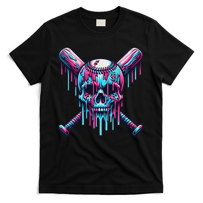 Baseball Skull Drip Baseball Drip Baseball Ice Cream Drip T-Shirt