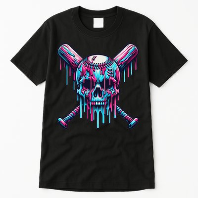 Baseball Skull Drip Baseball Drip Baseball Ice Cream Drip Tall T-Shirt