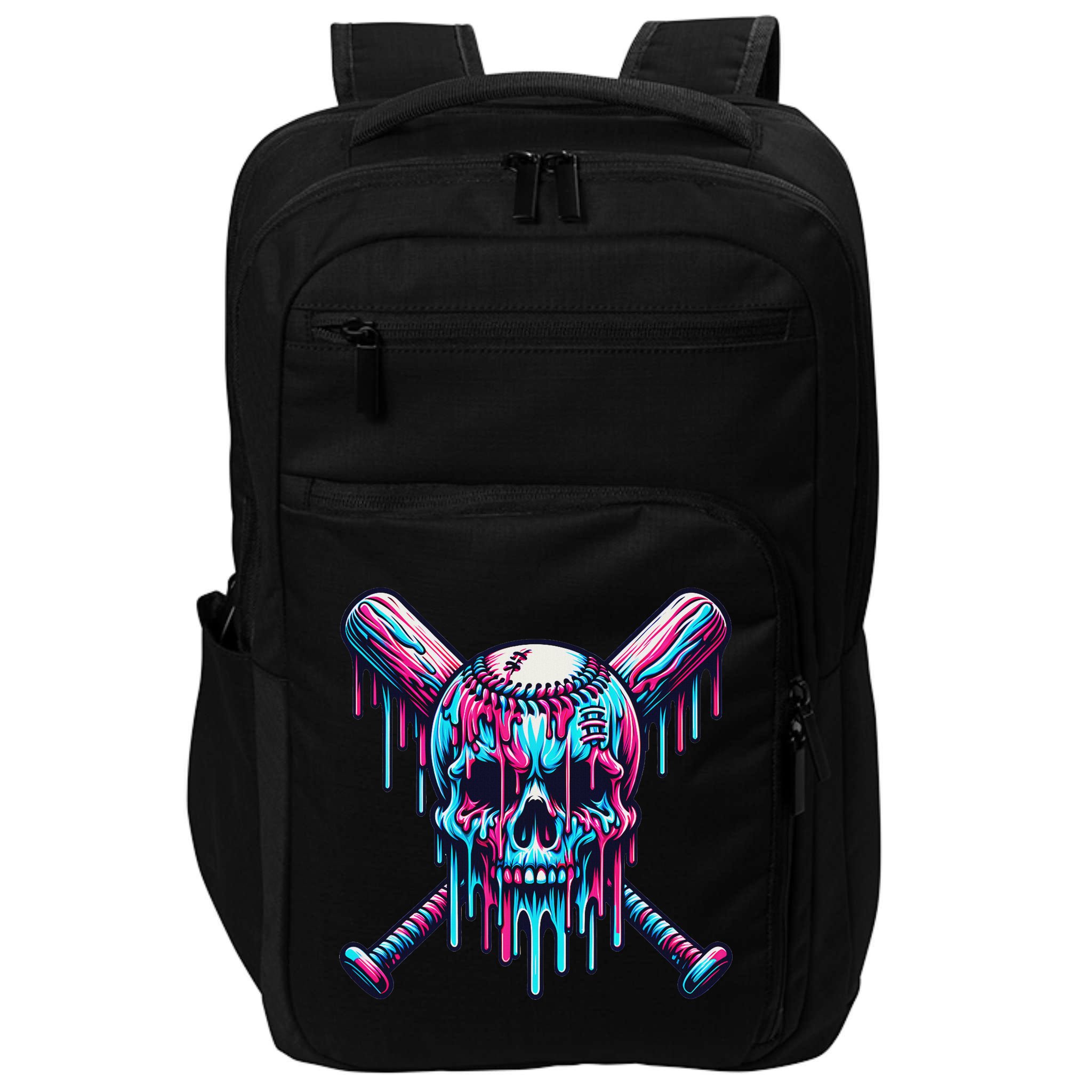 Baseball Skull Drip Baseball Drip Baseball Ice Cream Drip Impact Tech Backpack