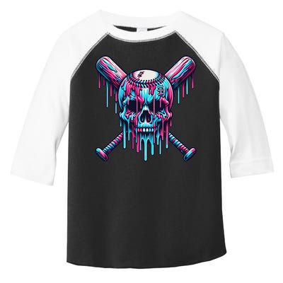 Baseball Skull Drip Baseball Drip Baseball Ice Cream Drip Toddler Fine Jersey T-Shirt