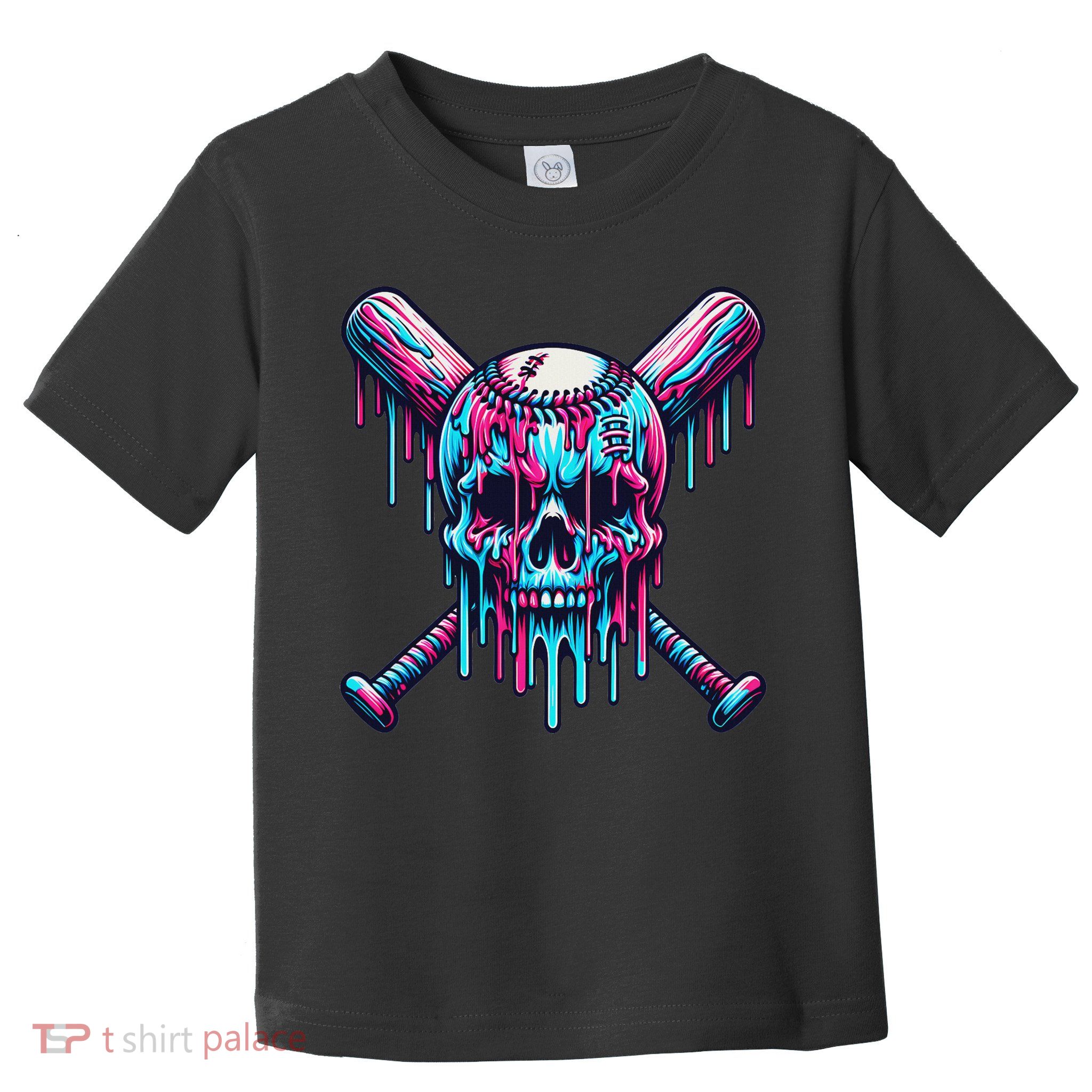 Baseball Skull Drip Baseball Drip Baseball Ice Cream Drip Toddler T-Shirt