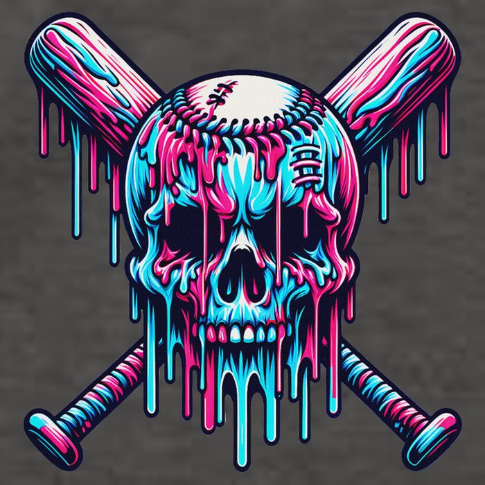 Baseball Skull Drip Baseball Drip Baseball Ice Cream Drip Vector Backpack