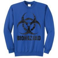 Biohazard Symbol Distressed Weathered Look Halloween Fun Sweatshirt