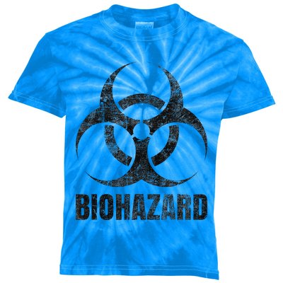 Biohazard Symbol Distressed Weathered Look Halloween Fun Kids Tie-Dye T-Shirt