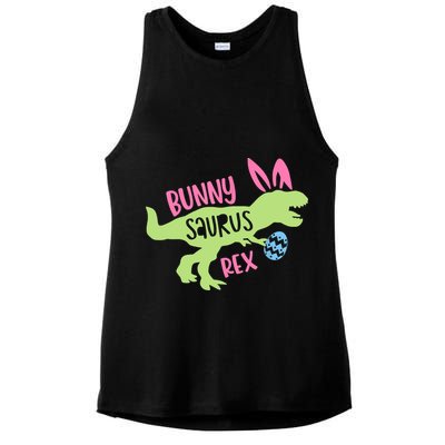 Bunny Saurus Dinosaur Easter Day Ladies PosiCharge Tri-Blend Wicking Tank