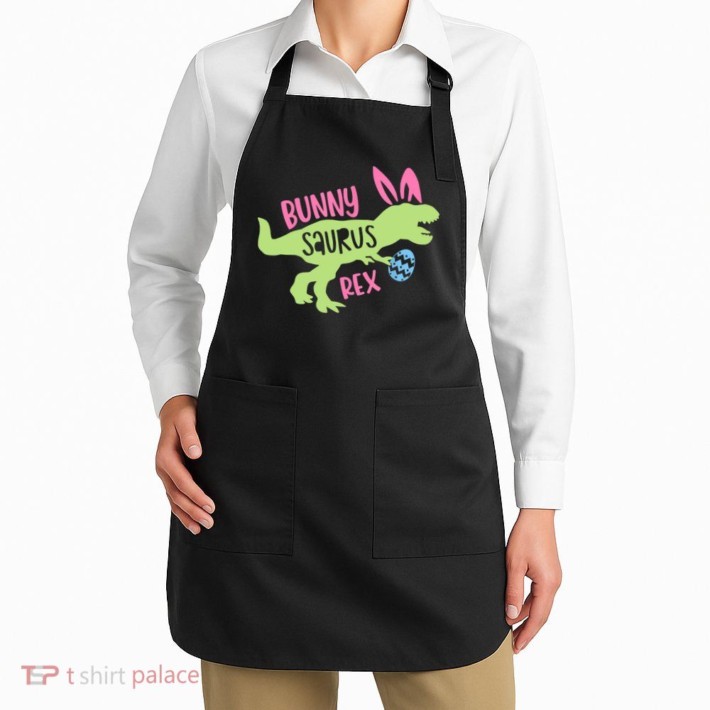 Bunny Saurus Dinosaur Easter Day Apron