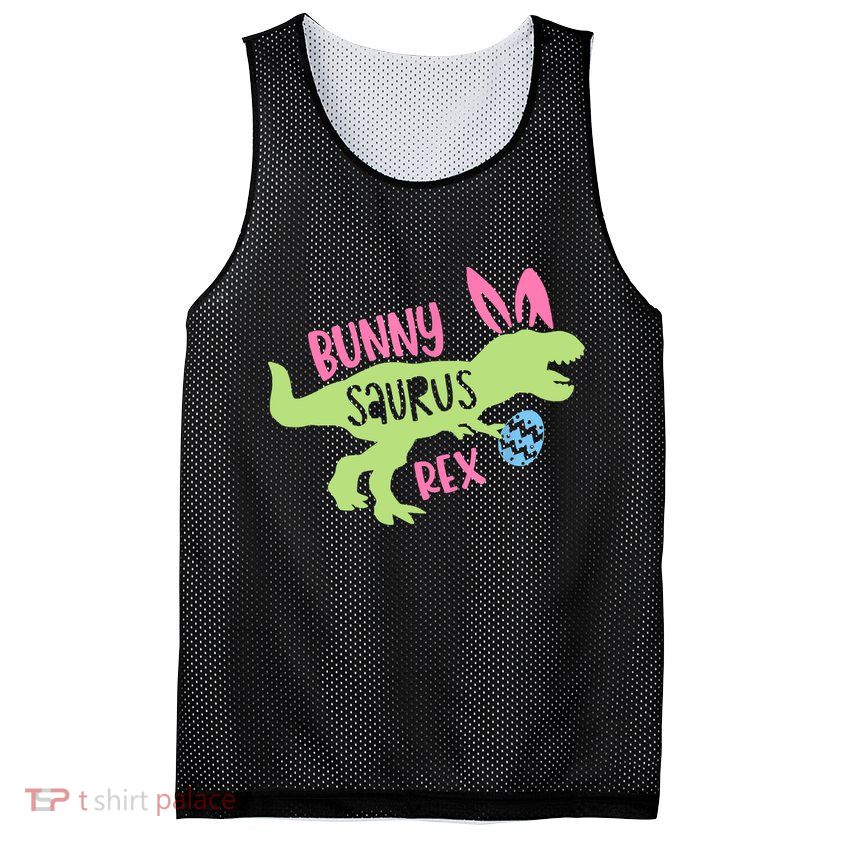 Bunny Saurus Dinosaur Easter Day Mesh Reversible Basketball Jersey Tank