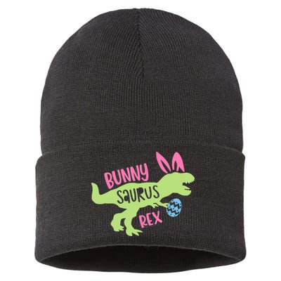 Bunny Saurus Dinosaur Easter Day Sustainable Knit Beanie