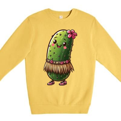 Best Summer Design Cucumber Pickle Lover Gift Premium Crewneck Sweatshirt