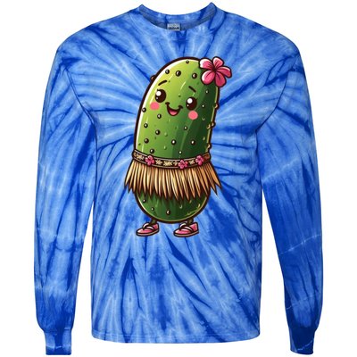 Best Summer Design Cucumber Pickle Lover Gift Tie-Dye Long Sleeve Shirt