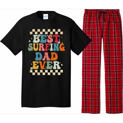 Best Surfing Dad Ever Retro Groovy Gift Surfing Dad Meaningful Gift Pajama Set