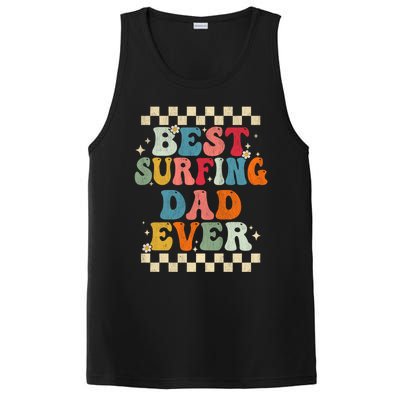 Best Surfing Dad Ever Retro Groovy Gift Surfing Dad Meaningful Gift PosiCharge Competitor Tank