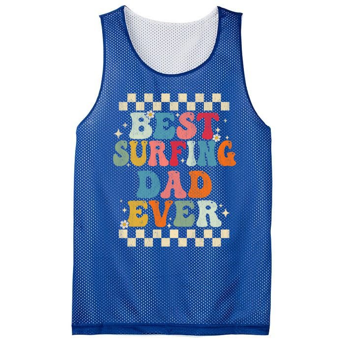 Best Surfing Dad Ever Retro Groovy Gift Surfing Dad Meaningful Gift Mesh Reversible Basketball Jersey Tank