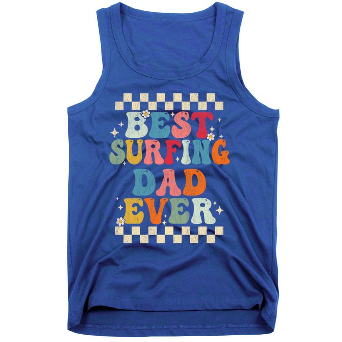 Best Surfing Dad Ever Retro Groovy Gift Surfing Dad Meaningful Gift Tank Top