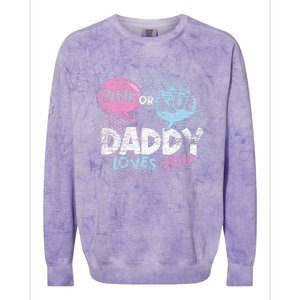 Baby Shower Dad Or Blue Daddy Loves You Gender Reveal Colorblast Crewneck Sweatshirt