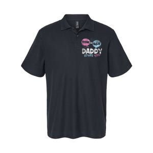 Baby Shower Dad Or Blue Daddy Loves You Gender Reveal Softstyle Adult Sport Polo