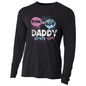 Baby Shower Dad Or Blue Daddy Loves You Gender Reveal Cooling Performance Long Sleeve Crew