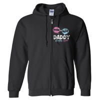 Baby Shower Dad Or Blue Daddy Loves You Gender Reveal Full Zip Hoodie