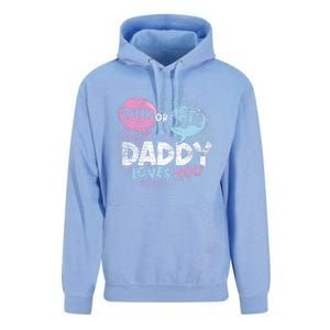 Baby Shower Dad Or Blue Daddy Loves You Gender Reveal Unisex Surf Hoodie