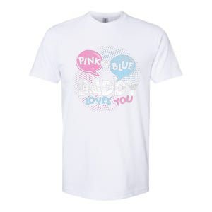 Baby Shower Dad Or Blue Daddy Loves You Gender Reveal Softstyle CVC T-Shirt