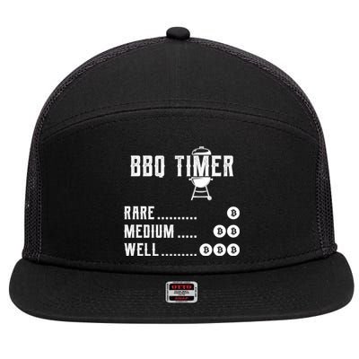 Barbecue Son Dad Husband Fathers Day Funny Bitcoin Bbq Timer Meaningful Gift 7 Panel Mesh Trucker Snapback Hat