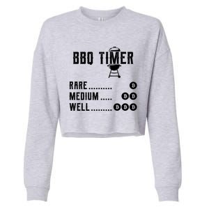 Barbecue Son Dad Husband Fathers Day Funny Bitcoin Bbq Timer Meaningful Gift Cropped Pullover Crew